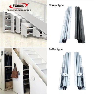 Temax Soft Close Heavy Duty Stair Base Cabinet Slide Rail DB5009T